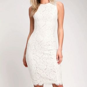 Corita White Lace Sleeveless Midi Dress